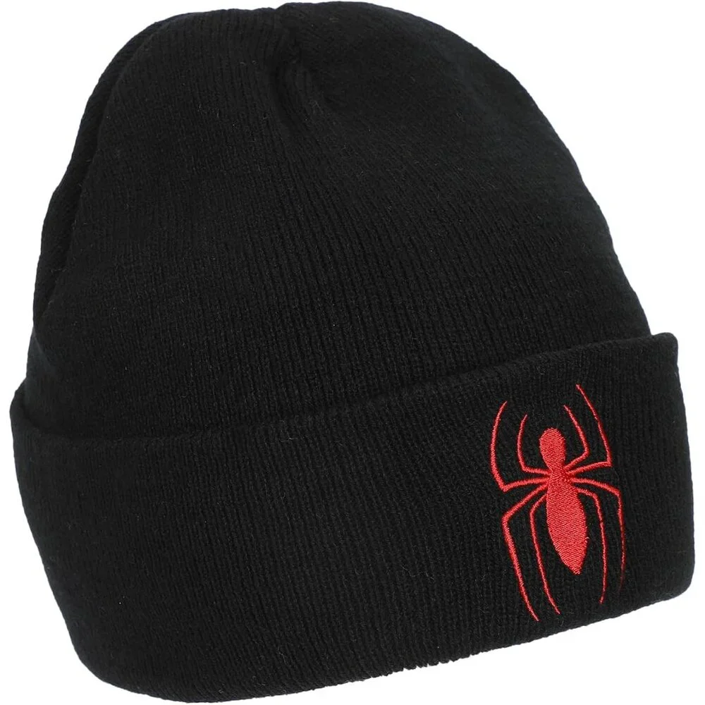 Spider-Man Spiderman Logo Embroidery Standard Cuff Acrylic Knit Beanie Cuff Bean